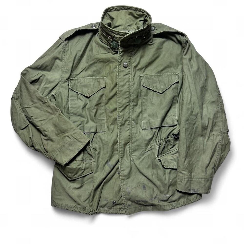 U.S. Army Military Vintage 70s Vietnam M-65 OG-107 Cold Weather Field Coat Large